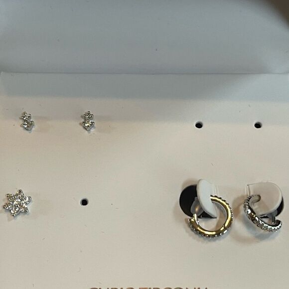 GIANI BERNINI 2 Pc. Set Cubic Zirconia Stud & Hoop Earrings in Sterling Silver - Picture 3 of 6